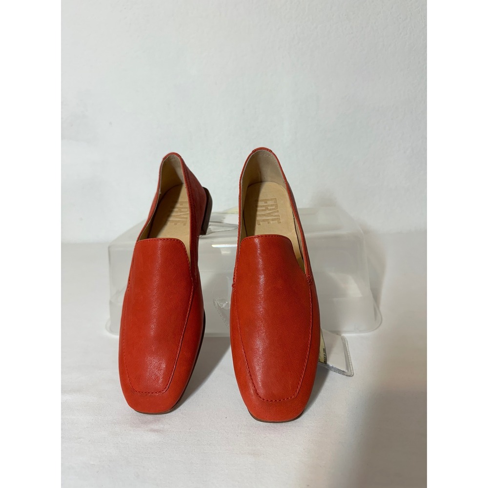 Frye Claire Venetian Red Leather Loafers Square Toe Flat Shoes FR40470 Womens 6M